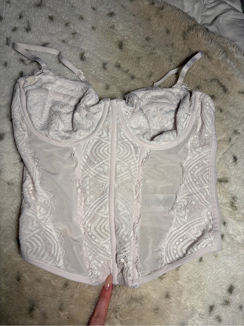 Garage Lace Bustier Corset - Pale Pink
